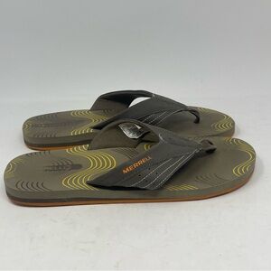 Merrell Bungee Cord Flip Flops Sandals Mens 9 Brown Green Cushioned Comfort